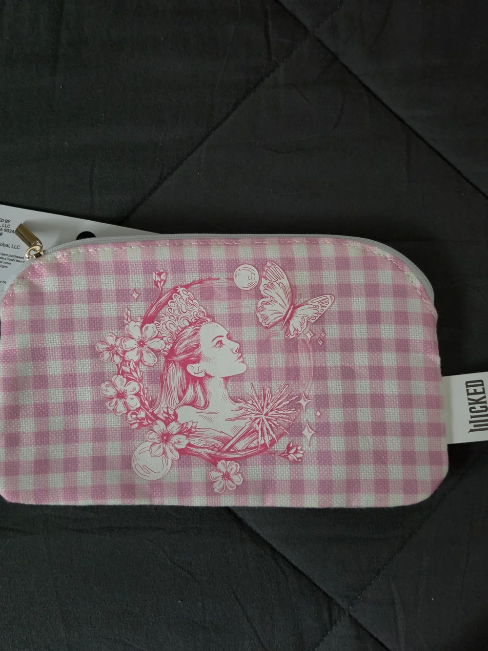 yoobi Green Gingham Wicked  Spiral Notebook & Reversible Makeup/ Pencil Case Set